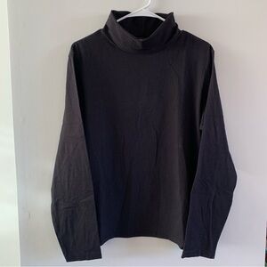 Vintage Cotton Turtleneck Shirt Black Long Sleeve NorthCrest Womens Size XL 18